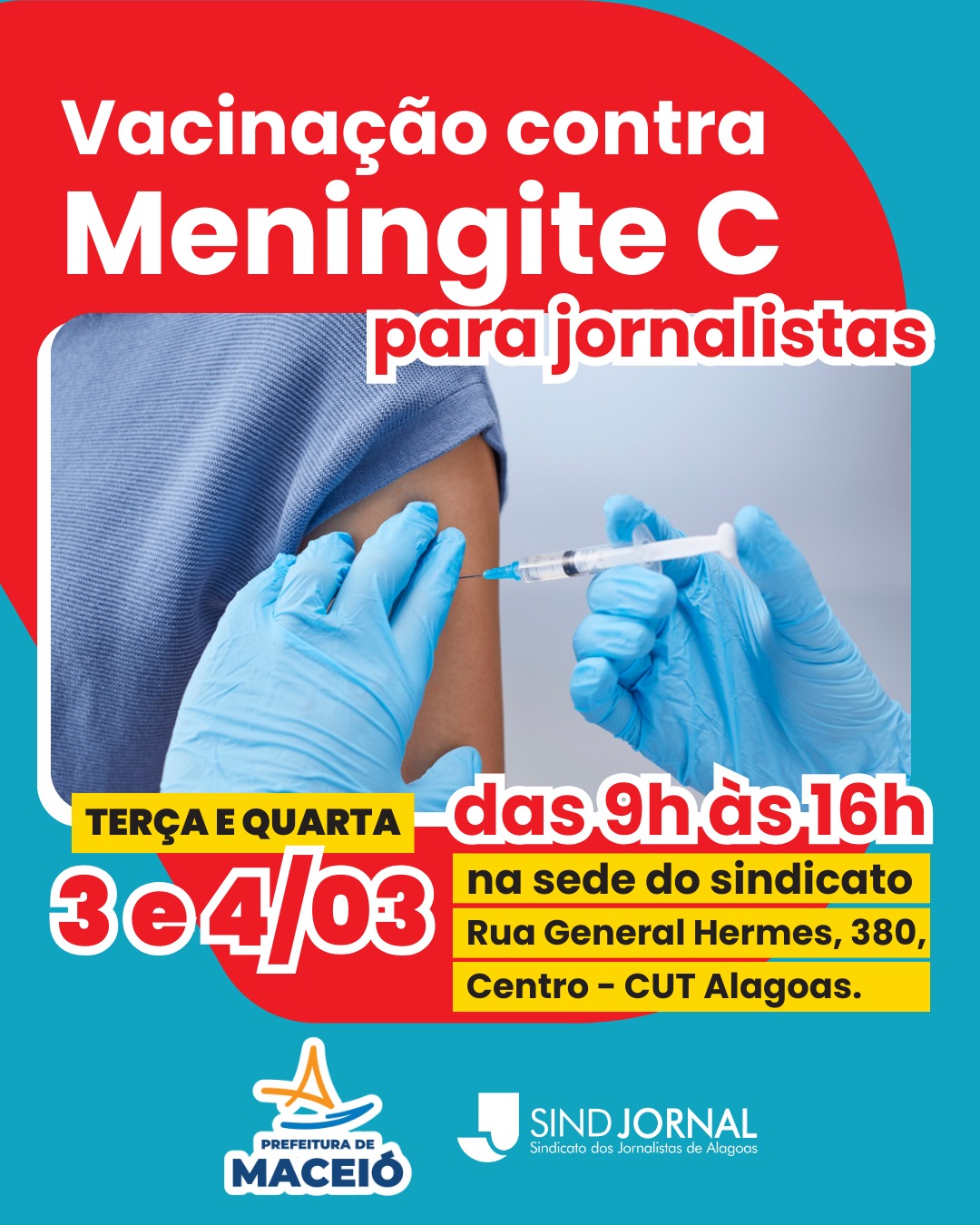 Ação de vacinação contra a Meningite C acontece dias 03 e 04 de março